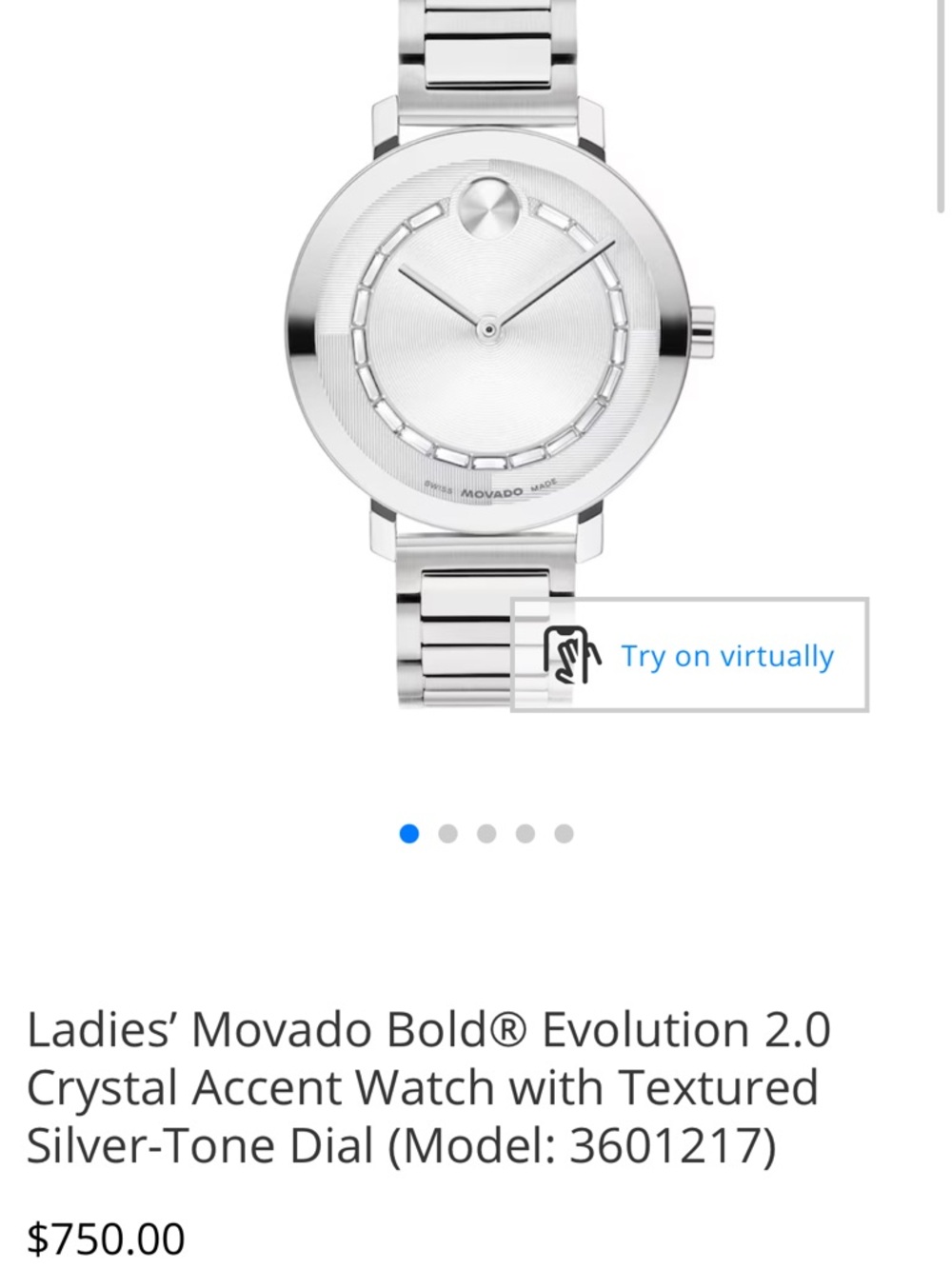 New In Box! Ladies Movado Bold Evolution 2.0